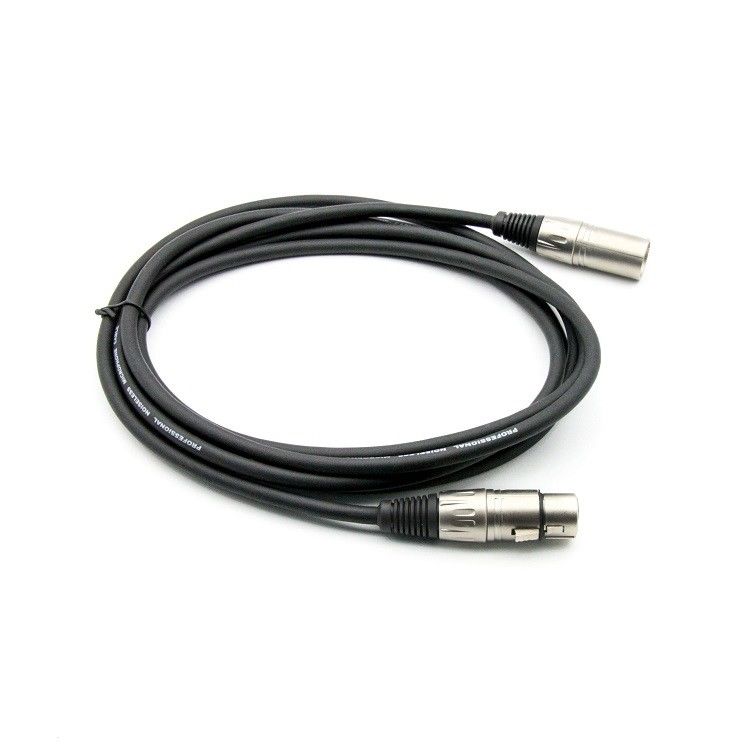 10ft XLR nam đến XLR nữ dây dẫn mic máy ngưng tụ cho sân khấu và âm nhạc trực tiếp cáp micrô đen