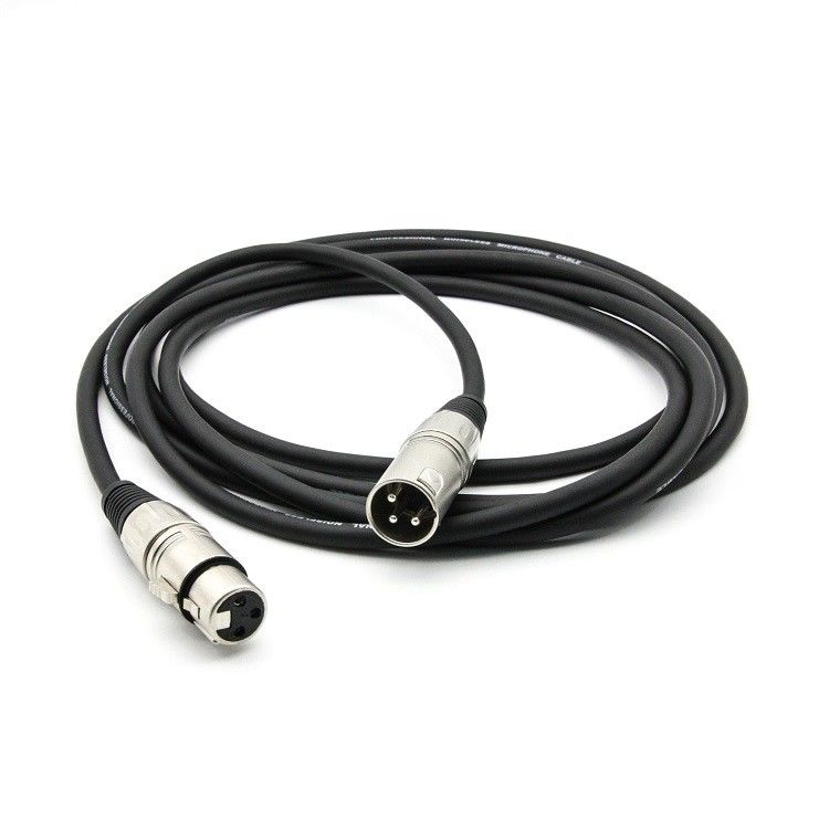 10ft XLR nam đến XLR nữ dây dẫn mic máy ngưng tụ cho sân khấu và âm nhạc trực tiếp cáp micrô đen