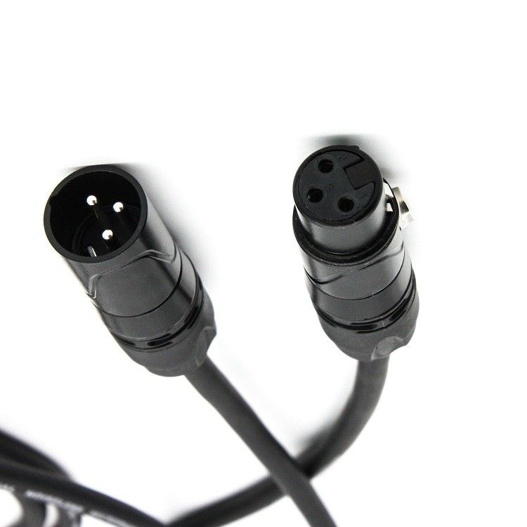 3 Pin DMX Cable Nam đến nữ Cáp chiếu sáng Đen Cáp chiếu sáng sân khấu