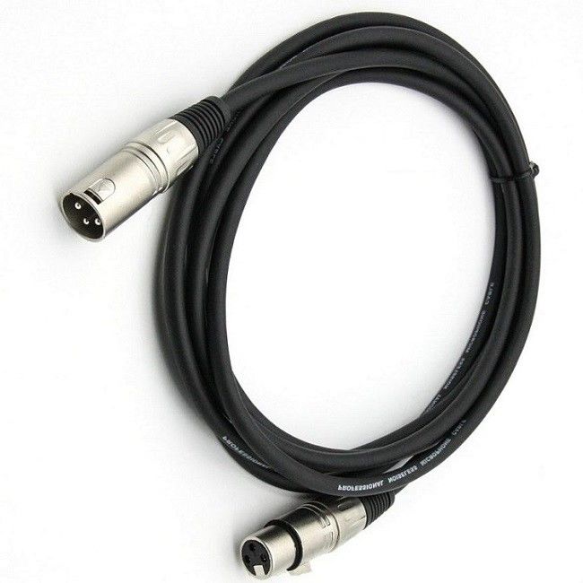 3 Pin XLR Microphone Cable Nam đến Đàn bà Mic Cord Đen XLR Cable