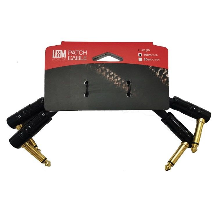 0.6ft dây cáp vá 2 PC Pack 6.35mm góc cắm cáp dụng cụ cho bàn đạp