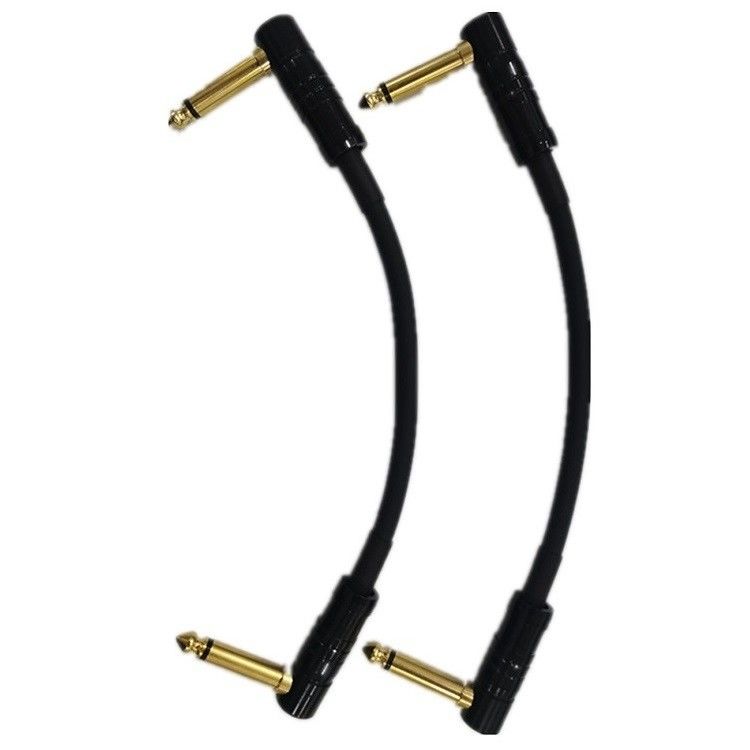 Cáp vá guitar nhỏ 2 PCs Pack 6.35mm góc Plug Guitar Pedal Cáp nhạc cụ