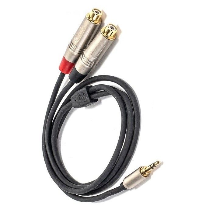 Audio Y Splitter Cable 3.5mm Stereo To Dual RCA Cho Máy trộn loa