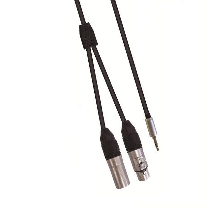 Cáp âm thanh 3.5mm Stereo đến XLR F XLR M Y Splitter Cable cho máy trộn loa