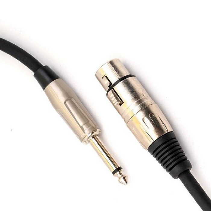 XLR nữ đến 1/4 inch 6.35mm TS Cáp micrô Mic Cord Đen Cáp XLR 10 ft